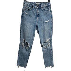 Garage Distressed Mom Jeans | Light Blue Denim | Size 7